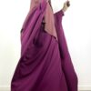 Abaya-Saoudienne-Prune-Aubergine-x-Maxi-Khimar-Taupe-Rose-x-Gants-Tactiles-Sans-Fleur-Taupe-By-Oummi-Abi-Moi