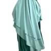 Abaya Saudi Opaline Green x Khimar 2 Sails Sea Green By Oummi Abi Moi