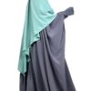 Abaya-Saoudienne-WhoolPeach-Gris-Lilas-x-Maxi-Khimar-Classique-Vert-dEau-x-Gants-Courts-Gris-by-Oummi-Abi-Moi
