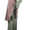 Cape Yéménite Sans Casquette Taupe x Abaya Manches Bouffantes Olive x Gants Tactiles Noir By Oummi Abi Moi