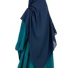 Hijab Rectangle Bleu Nuit x Half Niqab Bleu Nuit x Abaya Bubble WhoolPeach Vert Émeraude By Oummi Abi Moi