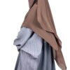 Hijab Rectangle Taupe x Half Niqab Taupe x Set Majdoulîne Gris Lilas by Oummi Abi Moi