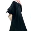 Set Majdouline Noir Coton x Maxi Hijab XXL Greige by Oummi Abi Moi