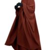 Jilbab 2 Pièces Marron Rouille x Gants Tactiles Sans Fleur Noir by Oummi Abi Moi