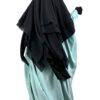 Khimar-3-Voiles-Noir-x-Abaya-Saoudienne-Vert-dEau-x-Gants-Tactiles-Sans-Fleur-Noir-By-Oummi-Abi-Moi