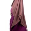 Khimar Double Taupe Rosé Profil x Abaya Saoudienne Prune Aubergine by Oummi Abi Moi