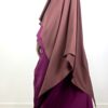 Khimar-Double-Taupe-Rose-x-Abaya-Saoudienne-Prune-Aubergine-By-Oummi-Abi-Moi