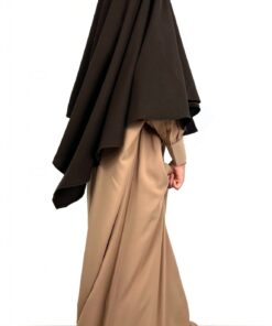 Khimar Mini Chocolat x Abaya Mini Beige Nude By Oummi Abi Moi