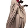 Kimocape Taupe Nude x Abaya Manches Bouffantes Bordeaux x Maxi Khimar Taupe Nude x Niqab 3 Voiles 90cm Casquette Prune x Gants Tactiles Sans Fleurs Marron by Oummi Abi Moi