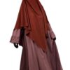 Maxi-Khimar-Marron-Rouille-x-Abaya-Caly-Taupe-Rose-by-Oummi-Abi-Moi