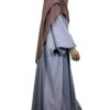 Set Majdoulîne Gris Lilas x Hijab Rectangle Taupe x Half Niqab Taupe x Gants Tactiles Sans Fleur Taupe by Oummi Abi Moi
