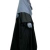 Set Majdoulîne Noir x Hijab Rectangle Gris Foncé x Half Niqab Gris Foncé by Oummi Abi Moi