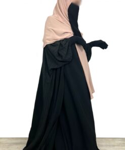 Set Majdouline Black x Maxi Hijab XXL Beige Nude By Oummi Abi Moi