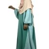 Set Majdoulîne Vert Opaline x Hijab Rectangle Beige x Half Niqab Beige Nude x Gants Sans Fleur Taupe by Oummi Abi Moi (1)