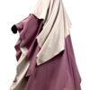 Cape Rose Parme x Maxi Khimar Classique Greige x Abaya Saoudienne Greige by Oummi Abi Moi