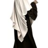 Maxi Khimar Classique Greige x Abaya Caly Manches Évasées Caly Whool Peach by Oummi Abi Moi