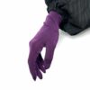 Gants Courts Tactiles Sans Fleurs Aubergine
