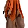 Maxi Khimar 3 Voiles Camel Mousseline Miel Intense x Abaya Saoudienne Caviary Taupe By Oummi Abi Moi