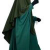 Maxi Khimar Classique Kaki x Abaya Saoudienne Caviary Vert Bouteille By Oummi Abi Moi