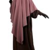 Maxi Khimar Classique Taupe Rose x Abaya Manches Bouffantes Caviary Chocolat By Oummi Abi Moi