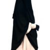 Niqab Clips 130 cm Casquette Noir x Abaya Manches Bouffantes Caviary Beige By Oummi Abi Moi