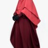 Abaya Bubble Bordeaux x Khimar 2 Voiles Terra Rosa by Oummi Abi Moi