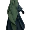 Abaya Bubble Gris Foncé x Maxi Hijab XXL Olive x Half Niqab Gris Perle by Oummi Abi Moi