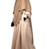 Abaya Manches Bouffantes Beige x Khimar Double Beige Nude by Oummi Abi Moi