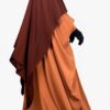 Abaya Saoudienne Miel x Khimar Double Marron Rouille by Oummi Abi Moi