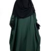 Abaya Saoudienne Vert Intense x Maxi Hijab XXL Noir x Half Niqab Noir by Oummi Abi Moi