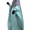 Abaya Saoudienne Vert d’Eau x Maxi Hijab XXL Gris Foncé x Half Niqab Gris Foncé by Oummi Abi Moi