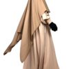 Khimar Double Beige Nude x Abaya Manches Bouffantes Beige by Oummi Abi Moi