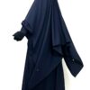 Khimar Double Bleu Nuit x Abaya Manches Bouffantes Bleu Nuit by Oummi Abi Moi