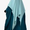 Khimar Double Vert d'Eau x Abaya Saoudienne Vert Émeraude by Oummi Abi Moi