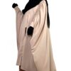 Kimocape Beige x Maxi Hijab XXL Noir x Half Niqab Noir by Oummi Abi Moi
