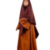 Abaya Mini Caly Miel Intense x Khimar Mini Marron Rouille by Oummi Abi Moi