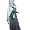Abaya Mini Gris Mauve x Khimar Mini Bleu Gris by Oummi Abi Moi