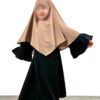 Abaya Mini Caly Manches Évasées Noire x Khimar Mini Beige Nude by Oummi Abi Moi