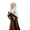 Abaya Mini Caly Manches Évasées Moka x Khimar Mini Greige by Oummi Abi Moi