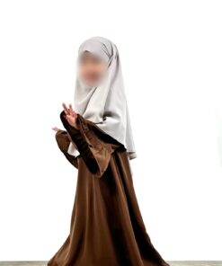 Abaya Mini Caly Manches Évasées Moka x Khimar Mini Greige by Oummi Abi Moi