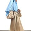 Khimar Mini Bleu Ciel x Abaya Mini Caly Beige by Oummi Abi Moi