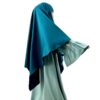 Khimar Mini Vert Emeraude x Abaya Mini Caly Bleu Gris by Oummi Abi Moi
