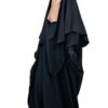 Half Niqab Camel Clair x Abaya Saoudienne Noire x Maxi Khimar Classique Noir by Oummi Abi Moi
