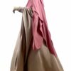 Maxi Hijab XXL Rose Mauve x Abaya Saoudienne Taupe Nude x Half Niqab Beige Nude by Oummi Abi Moi