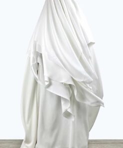 Khimar 3 Voiles Blanc Mariage Caviary Premium by Oummi Abi Moi