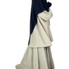 Tunique Anisley Olive x Jupe Portefeuille Olive x Maxi Hijab XXL Noir by Oummi Abi Moi