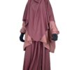 Tunique Anisley Taupe Rose x Jupe Portefeuille Bois de Rose x Khimar 140 Bois de Rose by Oummi Abi Moi