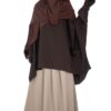 Tunique Anisley Chocolat x Jupe Portefeuille Taupe Nude x Maxi Hijab XXL Chocolat by Oummi Abi Moi