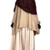 Chemise Anisley Beige Nude x Jupe Portefeuille Beige x Maxi Hijab XXL Chocolat by Oummi Abi Moi