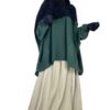 Tunique Anisley Vert Intense x Jupe Portefeuille Olive x Maxi Hijab XXL Noir by Oummi Abi Moi